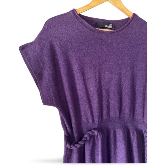 Love Moschino Rich Purple Crew Neck wool Dress - Picture 8 of 9